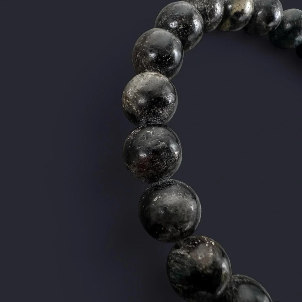 Larvikite Gemstone Bead Bracelet 8mm